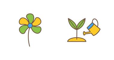 klein Blumen und wachsend Pflanze Symbol vektor