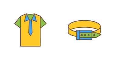 skjorta och slips och bälte ikon vektor