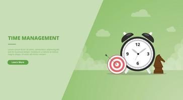 Zeitmanagement für Website-Design-Vorlage vektor