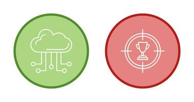 Wolke Computing und Ziel Symbol vektor