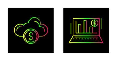 Wolke Computing und Bar Diagramm Symbol vektor