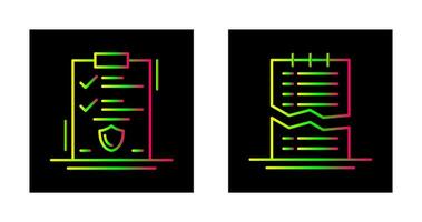 genehmigt und beschädigt aufführen Symbol vektor