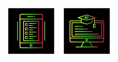 online Prüfung und online Lernen Symbol vektor