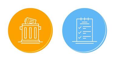Müll aufführen und Buchung Checkliste Symbol vektor