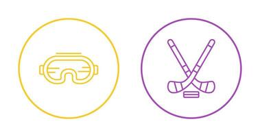 Goggle und Eis Eishockey Symbol vektor