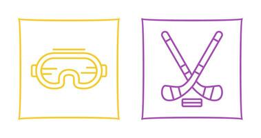 Goggle und Eis Eishockey Symbol vektor