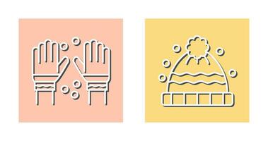 Winter Handschuhe und Winter Hut Symbol vektor