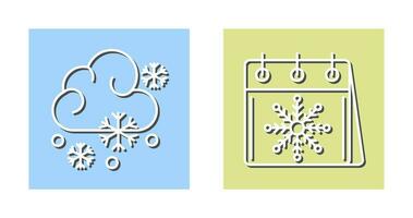 schneebedeckt und Kalander Symbol vektor