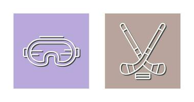 Goggle und Eis Eishockey Symbol vektor