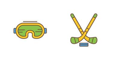 Goggle und Eis Eishockey Symbol vektor