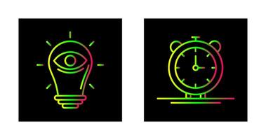 visionär och larm klocka ikon vektor