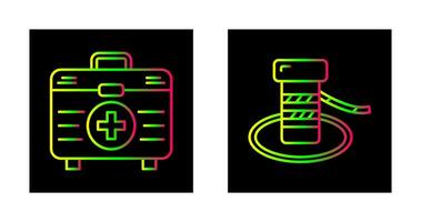 zuerst Hilfe Kit und Poller Symbol vektor