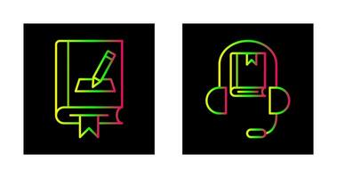 Bearbeitung und Audio- Buch Symbol vektor