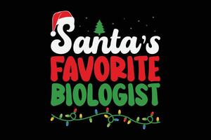 Santa's Liebling Biologe Weihnachten T-Shirt Design vektor