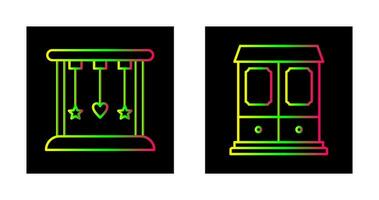 Wiege und Kleiderschrank Symbol vektor