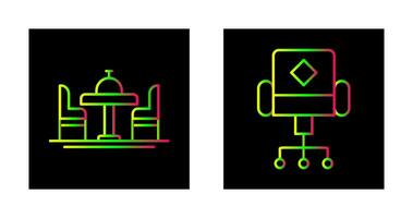 Stuhl und Essen Tabelle Symbol vektor