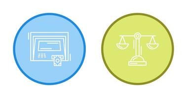 Geldautomat und Balance Symbol vektor