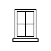Fenster Symbol. einfach Gliederung Stil. Fenster rahmen, Quadrat, Konstruktion, Zimmer, Haus, Zuhause Innere Konzept. dünn Linie Symbol. Vektor Illustration isoliert.