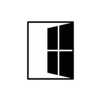 Fenster Symbol. einfach solide Stil. Fenster offen, rahmen, Quadrat, Glas, Konstruktion, Zimmer, Haus, Zuhause Innere Konzept. Silhouette, Glyphe Symbol. Vektor Illustration isoliert.