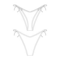 mall låg stiga slips bikini botten vektor illustration platt design översikt Kläder samling