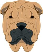 shar pei Hund isoliert auf Weiß Hintergrund Vektor Illustration