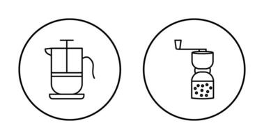 Französisch Drücken Sie und Kaffee Schleifer Symbol vektor