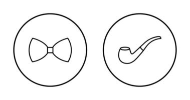 Bogen Krawatte und Rauchen Rohr Symbol vektor