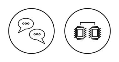 Konversation Luftblasen und Prozessoren in Verbindung gebracht Symbol vektor