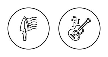 murslev och gitarr ikon vektor