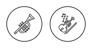 Trompete und Violine Symbol vektor