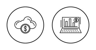 Wolke Computing und Bar Diagramm Symbol vektor