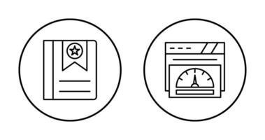 Lesezeichen und Tachometer Symbol vektor