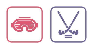 Goggle und Eis Eishockey Symbol vektor