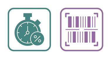 Timer und Barcode Symbol vektor