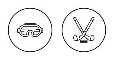 Goggle und Eis Eishockey Symbol vektor