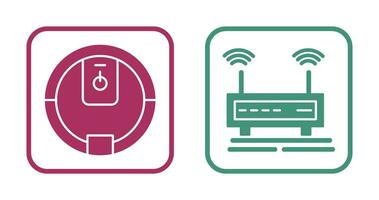 Leistung Taste und W-lan Signale Symbol vektor