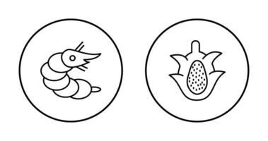 Garnele und Drachen Obst Symbol vektor