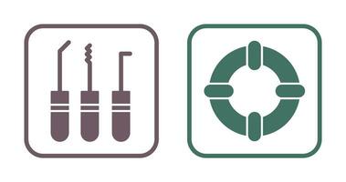 lockpick och liv vakter ikon vektor