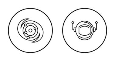 Galaxis und Astronaut Symbol vektor