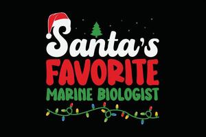 Santa's Liebling Marine Biologe Weihnachten T-Shirt Design vektor