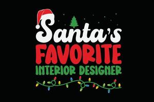 Santa's Liebling Innere Designer Weihnachten T-Shirt Design vektor