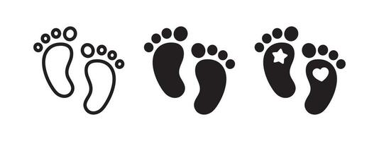 Fußabdruck Symbole. Baby auf Tafel. Sicherheit Piktogramme. Vektor skalierbar Grafik