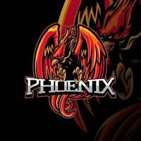 Phoenix-Maskottchen-Logo-Illustration für epsort-Spiele vektor