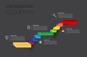 Steigerung des erfolgreichen Geschäftskonzepts. Treppe Infografik Vektor