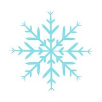 Blau symmetrisch Schneeflocke isoliert auf Weiß Hintergrund. Symbol von Winter und kalt. eben Vektor Illustration.