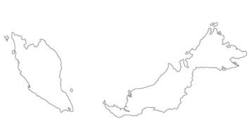 malaysia Karta. Karta av malaysia i vit Färg vektor