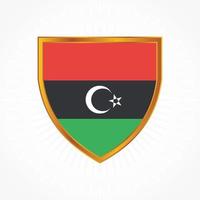 Libyen-Flaggenvektor mit Schildrahmen vektor