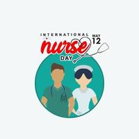 internationell sjuksköterskedag hälsningsdesign firar vektor