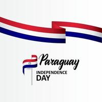 paraguay självständighetsdagen hälsning design fira vektor