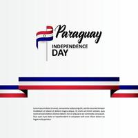 paraguay självständighetsdagen hälsning design fira vektor